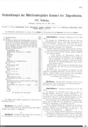 175. Sitzung, Stuttgart, 16.5.1903