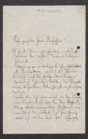 Brief von Heinrich Emil Fleischer an Unbekannt