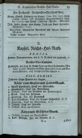 II. Kayserl. Reichs-Hof-Rath.