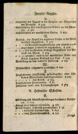 V. Historische Schriften