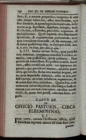 Caput XII. De Officio Pastoris, Circa Eleemosynas.