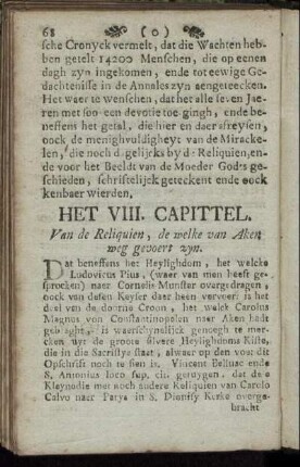 Het VIII. Capittel.