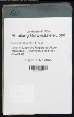Anstellung der Wegebaukontrolleure bzw. Wegebaumeister, Bd. 2