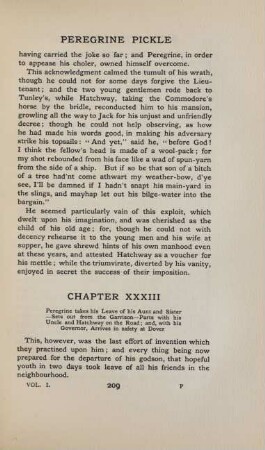 Chapter XXXIII. Peregrine take his leave on his aunt and sister - ...