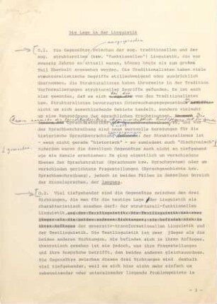 Die Lage in der Linguistik : Aufsatz