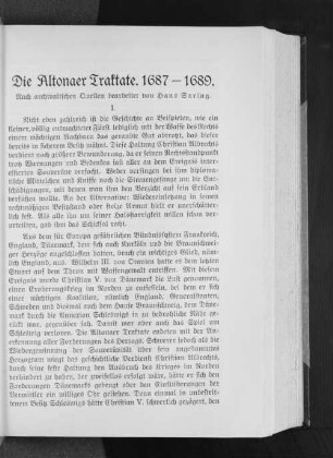 Die Altonaer Traktate, 1687-1689.