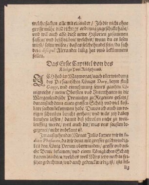 Das Erste Capittel von des Königs Pori Reichthumb.