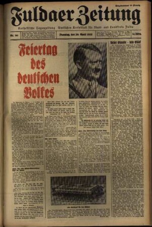 Erste Ausgabe vom Dienstag, den 20. April 1937.