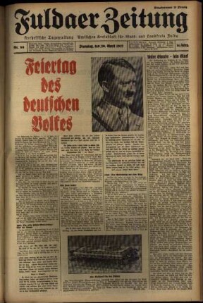 Erste Ausgabe vom Dienstag, den 20. April 1937.