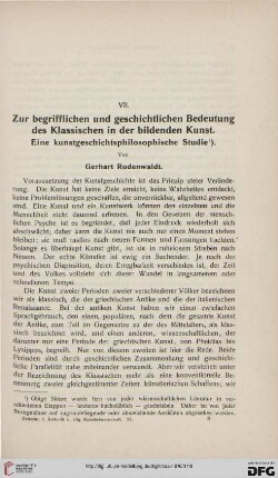 Zur begrifflichen und geschichtlichen Bedeutung des Klassischen in der bildenden Kunst: Eine kunstgeschichtsphilosophische Studie