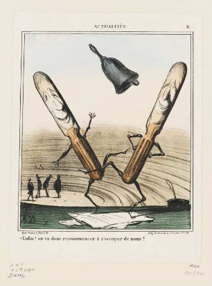 Enfin! On va donc ...s’occuper de nous!, Blatt 8 der Folge „Actualités“, in: „Le Charivari“, Paris 1869