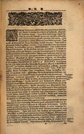 Genethliacus scriptus Serenissimi Ludovici Marchionis Badensis etc. Primogenito Principi Leopoldo Wilhelmo Marchioni Badensi etc.