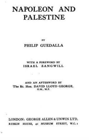 Napoleon and Palestine / by Philip Guedalla