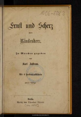 Ernst und Scherz für's Kindesherz