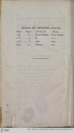 Errata du troisième volume