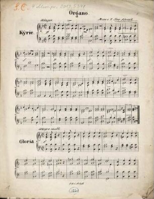 Latein. Messe : für 4 Singstimmen ; (Orgel ad lib.) ; zum Gebrauch für d. Gesangunterricht in lat. Schulen