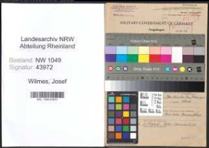 Entnazifizierung Josef Wilmes , geb. 09.09.1893 (Buchhalter)