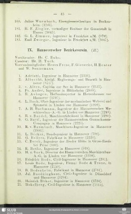 IX. Hannoverscher Bezirksverein.