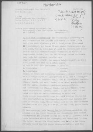 Rotenberg: Visitationsberichte mit Pfarrbericht 1961