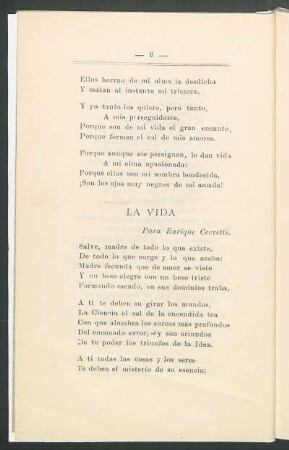 La vida : Para Enrique Cervetti