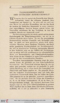 Transzendentalismus der gotischen Ausdruckswelt