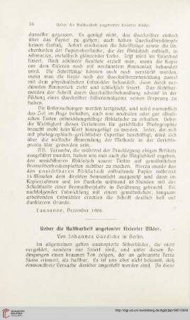 21: Ueber die Haltbarkeit ungetonter fixierter Bilder