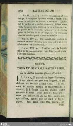 XXXVI. Trente-Sixieme Entretien
