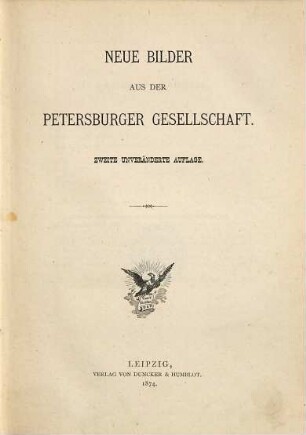 Neue Bilder aus der Petersburger Gesellschaft