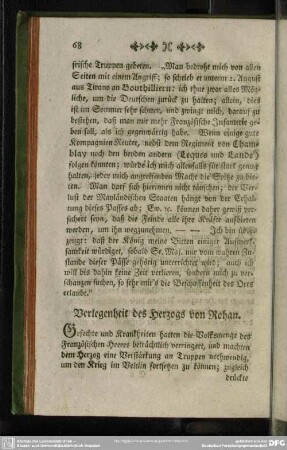 Verlegenheit des Herzogs von Rohan