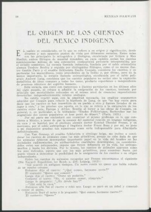 El origen de los cuentos del México indigena