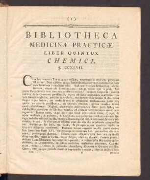 Liber Quintus. Chemici