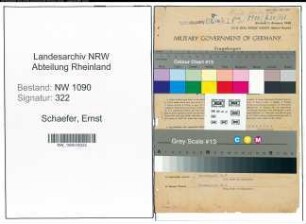 Entnazifizierung Ernst Schaefer , geb. 09.01.1889 (Foerster)