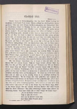 Christfest 1915