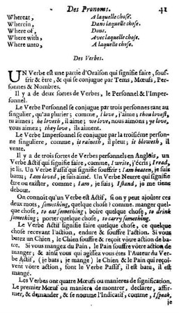 Des Verbes.