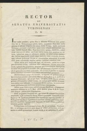 Rector Et Senatus Universitatis Tubingensis L. S.