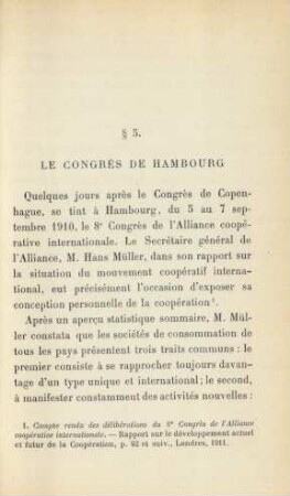 § 5. Le Congrés De Hambourg