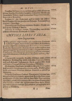 Musici Libri Variarum linguarum.