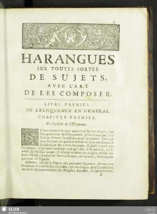 Livre Premier. De L'Eloquence En General
