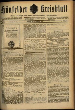 Ausgabe vom Dienstag, den 05. November 1918.
