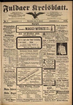Zweite Ausgabe vom Samstag, den 17. Januar 1903.