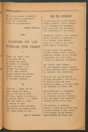 Canción de las musicas que pasan