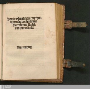 Von den Empfahern: zeychen: vnd zusag des heyligenn Sacraments fleysch vnd bluts Christi