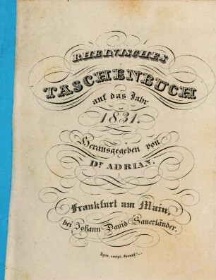 Rheinisches Taschenbuch auf das Jahr .... 1831