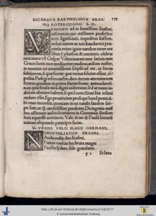 Erasmus - Ricardus Bartholinus; Erasmus - G. Ursinus Velius.