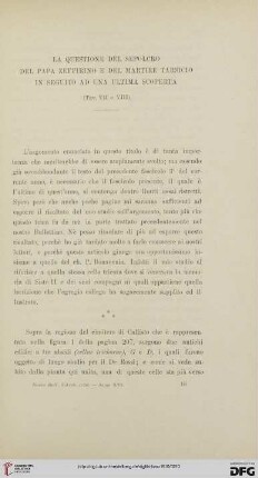 16: La questione del sepolcro del papa Zeffirino e del martire Tarsicio in seguito ad una ultima scoperta