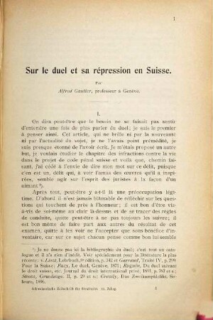 ZStrR : Schweizerische Zeitschrift für Strafrecht = RPS : Revue pénale suisse ; Rivista penale svizzera. 11. 1898