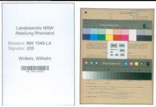 Entnazifizierung Wilhelm Wolters , geb. 18.05.1903 (Angestellter)