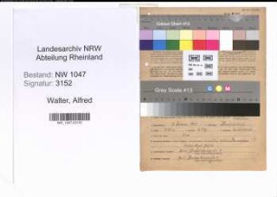 Entnazifizierung Alfred Walter , geb. 05.01.1911 (Maler)