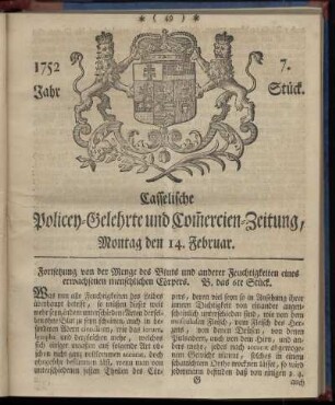 7. Stueck, Montag den 14. Februar 1752