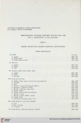 Bibliografia polskiej historii sztuki 1964-1968 wraz z uzupełnieniami za lata poprzedne: część II
